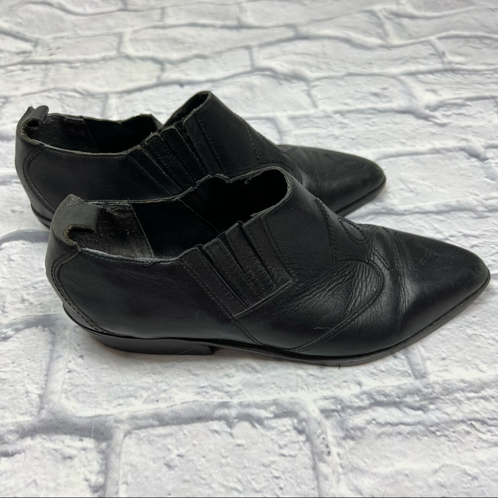 MOOTSIE TOOTSIES Butch Black Slip On Pointed Ankle Booties 7 - Picture 4 of 16